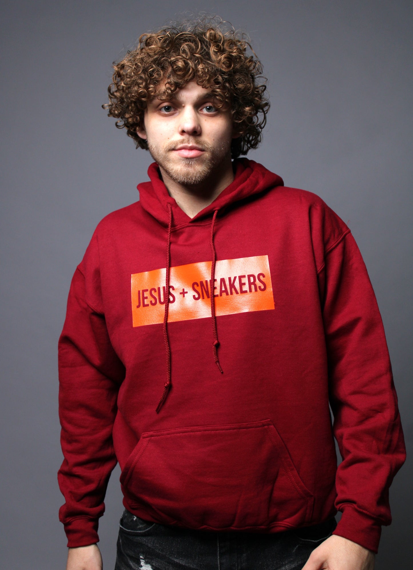 Jesus + Sneakers Hoodie - Burgundy